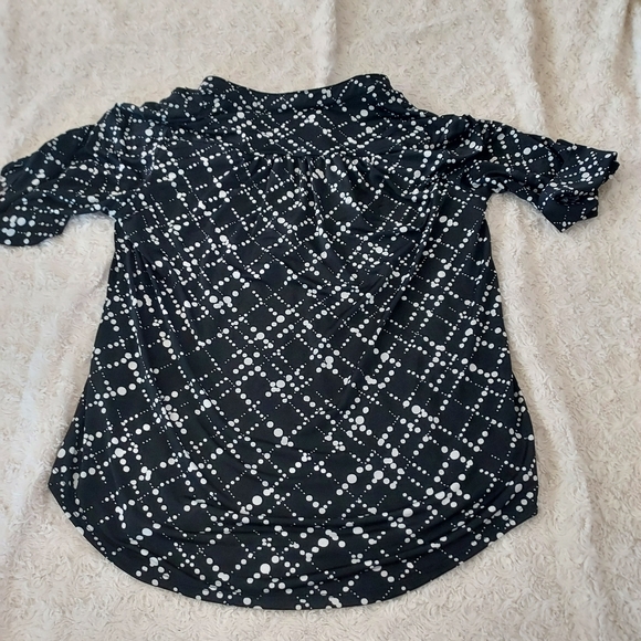 Cocomo Stretch Black & White Abstract Polka Dot Top Artsy Comfy - Picture 3 of 8